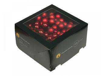 Skleněné baňky tmavě červené 2,5 cm, sada 144 ks