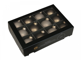 Skleněné baňky eukalyptus 5,7 cm, sada 12 ks