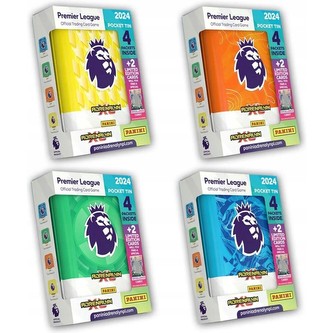 Fotbalové karty PANINI Premier League 2023/2024 - plechová krabička (pocket)