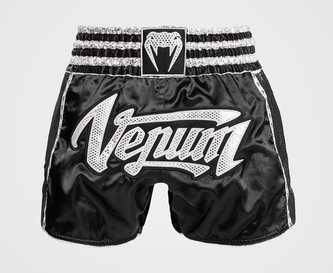 Thajské šortky Venum ABSOLUTE 2.0 černo-stříbrná S