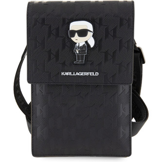 Karl Lagerfeld Saffiano Monogram Wallet Bag Ikonik NFT pouzdro černý Karl Lagerfeld Saffiano Monogram Wallet Bag Ikonik NFT pouzdro černý
