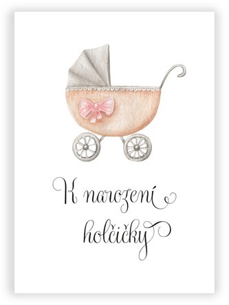 Přáníčko A6 K narození holčičky