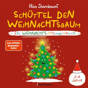 Schüttel den Weihnachtsbaum. Ein Weihnachts-Mitmachbuch zum Schütteln, Schaukeln, Pusten, Klopfen und sehen, was dann passiert.