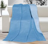 Přikrývka KIRA PLUS jednolůžková - středně modrá/světle modrá - 150x200 cm