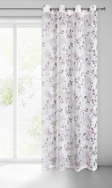 Dekorační vzorovaná záclona s kroužky AGATA III. bílá/fialová 140x250 cm (cena za 1 kus) MyBestHome