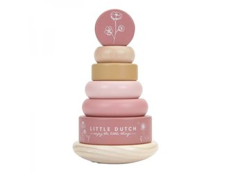 Nasazovací kroužky dřevěné Pink Flowers