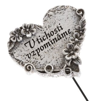 Polyresinové srdce s nápisem - zápich, 12/144