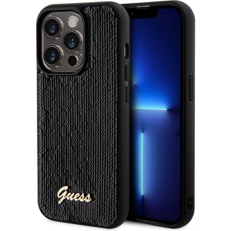Guess Sequin Script Logo kryt iPhone 14 Pro černý