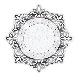 Vánoční dekorační žakárový ubrousek URSULA bílá O 35 cm MyBestHome