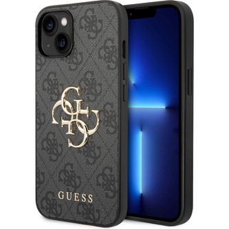 Guess PU 4G Metal Logo kryt iPhone 15 šedý Guess PU 4G Metal Logo kryt iPhone 15 šedý