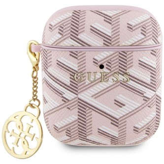 Guess PU G Cube Charm Pouzdro AirPods 1/2 růžové