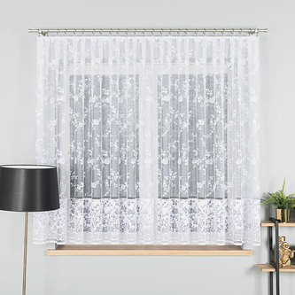 Dekorační krátká vzorovaná záclona na žabky NATASZA 160 bílá 400x160 cm MyBestHome