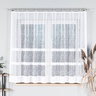 Dekorační krátká vzorovaná záclona na žabky WIKTORIA 160 bílá 310x160 cm MyBestHome Dekorační krátká vzorovaná záclona na žabky WIKTORIA 160 bílá 310x160 cm MyBestHome
