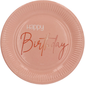 Papírové talíře Elegant Lush Blush 23 cm - 8 ks