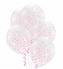 Průhledné balonky se světle růžovými konfetami, 30 cm - 5 ks