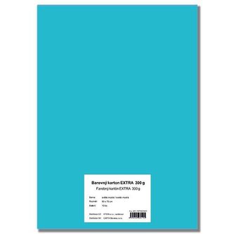 Barevný karton EXTRA 300g  50x70cm - světle modrý  10listů