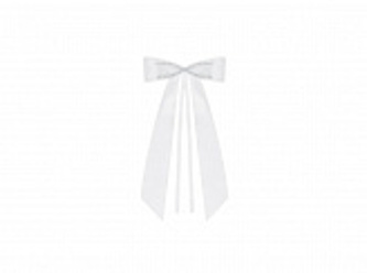 Dekorační mašle na auto - bílá 14 cm - 4 ks