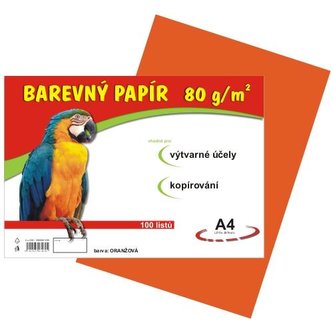 Barevný papír A4/100/80g-oranžový