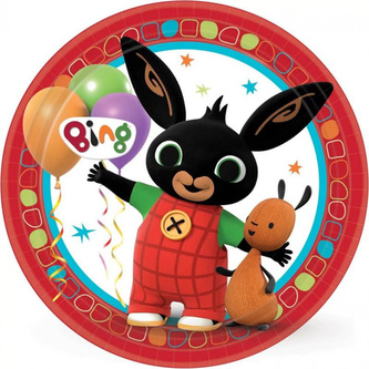 Papírové talíře králíček Bing - červené 23 cm Papírové talíře králíček Bing - červené 23 cm