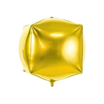 Foliový balonek krychle zlatá 35 cm
