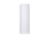Tyl úzký bílý s glitrem 15 cm x 9 m