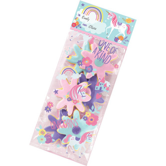 Party celofánové pytlíčky 27.9 cm - Jednorožci, 20 ks