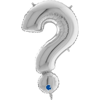 Foliový symbol Otazník stříbrný 102 cm
