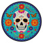 EKO Papírové party talíře Halloween - Day of the dead modré 23 cm