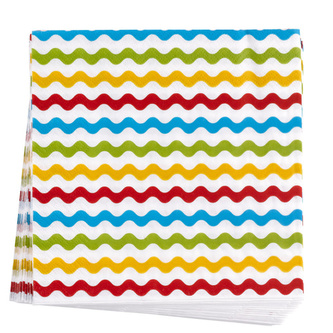 Papírové ubrousky barevné vlnky 16 ks