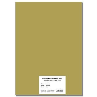 Barevný karton EXTRA 300g  50x70cm - zlatý  10listů