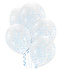 Průhledné balonky s Světle modrými konfetami, 30 cm - 5 ks