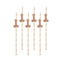 Papírová party brčka s penisem 6 ks - rose gold