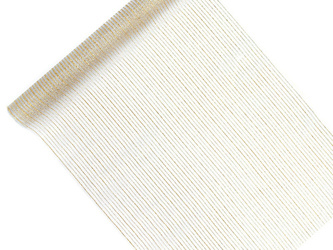 Organza bílá - zlatý potisk pruhy 48 cm x 9 m