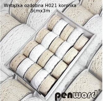Wstążka ozdobna koronka 30mmx3m (20szt)