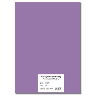 Barevný karton EXTRA 300g  50x70cm - fialový  10listů