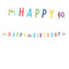 Party nápis Rainbow Confetti - Happy Birthday 60 - 180 x 14 cm