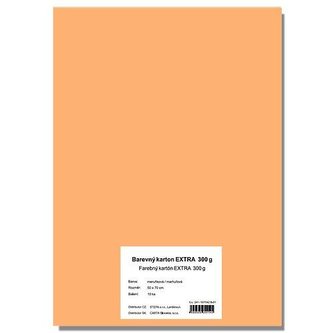 Barevný karton EXTRA 300g  50x70cm - meruňkový  10listů