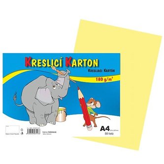 Kreslicí karton barevný A4/50/180g - krémový