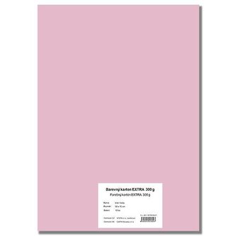 Barevný karton EXTRA 300g  50x70cm - růžový  10listů