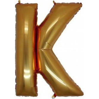 Foliové písmeno K zlaté 102 cm