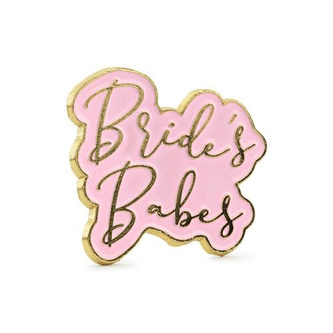 Kovový odznáček Brides babes 3 x 3 cm