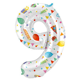 Foliová číslice - Party Joy 9 - 86 cm