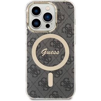 Guess IML 4G MagSafe kryt iPhone 15 Pro černý
