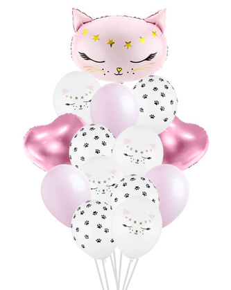 Balonkový buket Kočička - 14 ks