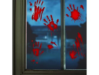 Gelová nálepka na okno FAMILY 58131D Halloween - krvavé ruce