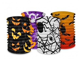 Lampion válec Halloween papír 15x15cm  (bez hůlky) 4 druhy karneval, 1 kus Lampion válec Halloween papír 15x15cm  (bez hůlky) 4 druhy karneval, 1 kus
