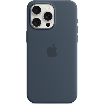 Apple silikonový kryt s MagSafe na iPhone 15 Pro Max bouřkově modrý