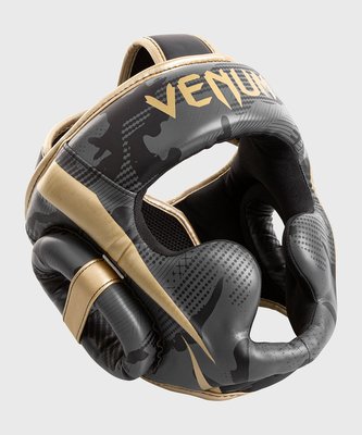 Chránič hlavy Venum Elite tmavý maskáč / zlatá