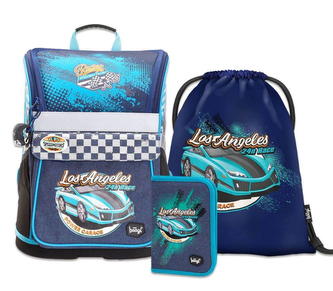 BAAGL SET 3 Zippy Racer: aktovka, penál, sáček