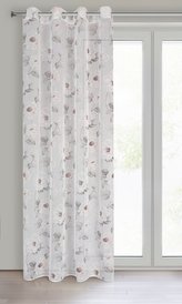 Dekorační vzorovaná záclona s kroužky BESS bílá/růžová 140x250 cm (cena za 1 kus) MyBestHome